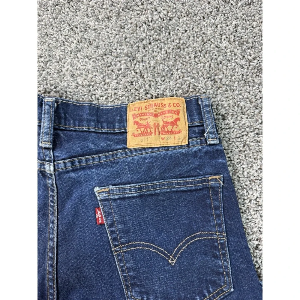 Levi's 511 Slim Straight Jeans Men's Size 34X34 Blue Dark Wash